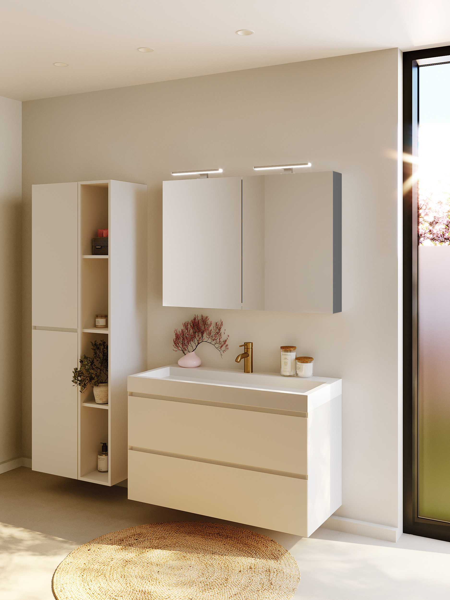 Riho Spring-UP VOW Badmöbel-Set mit Spiegelschrank