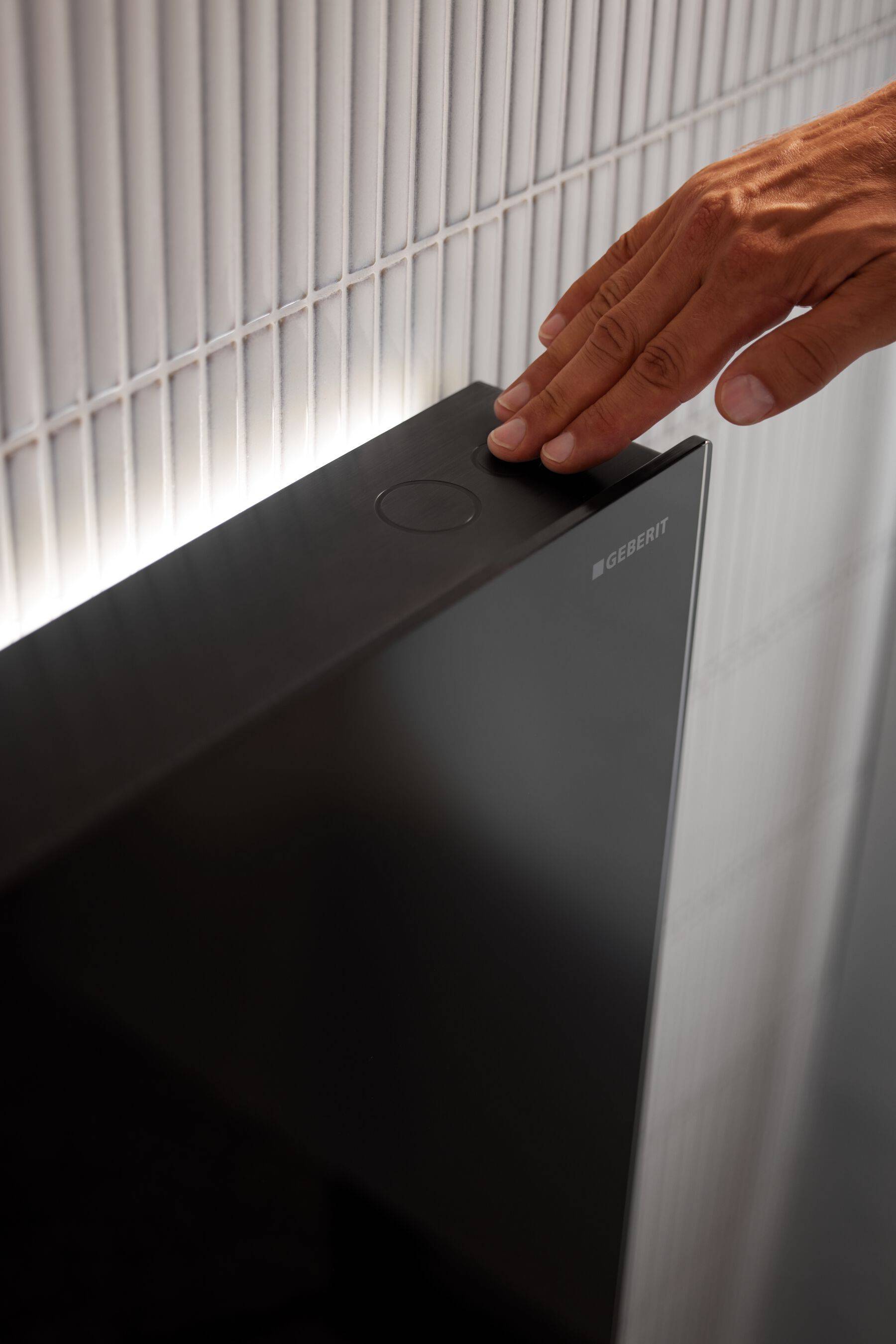Monolith Plus Sanitärmodul für Wand-WC, 114cm, Frontverkleidung aus Glas