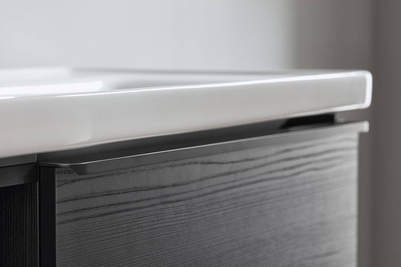D-Neo Möbelwaschtisch, Becken links, 800 x 480mm