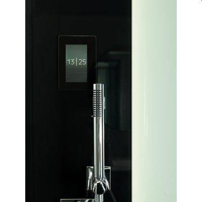 Dampfdusche Vista 130 links Armaturen schwarz, Kopfbrause schwarz