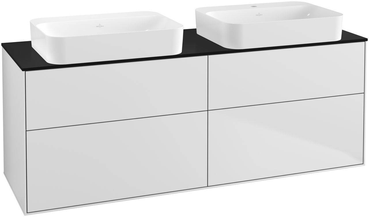 Villeroy & Boch Finion Waschtischunterschrank 1600 x 603 x 501mm, Abdeckplatte schwarz matt