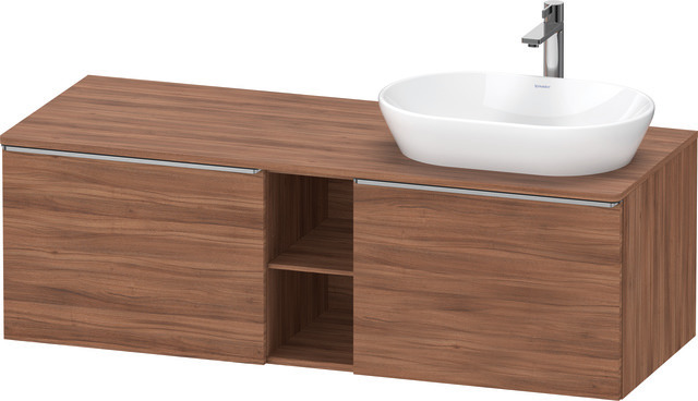 Duravit D-Neo Konsolenwaschtischunterbau mit Möbelgriff Edelstahl gebürstet