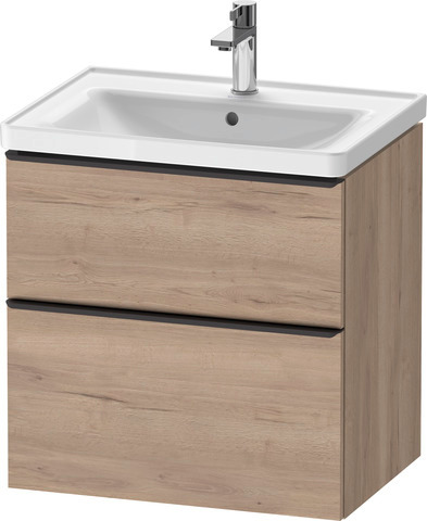 Duravit D-Neo Waschtischunterbau wandhängend mit Möbelgriff Diamantschwarz