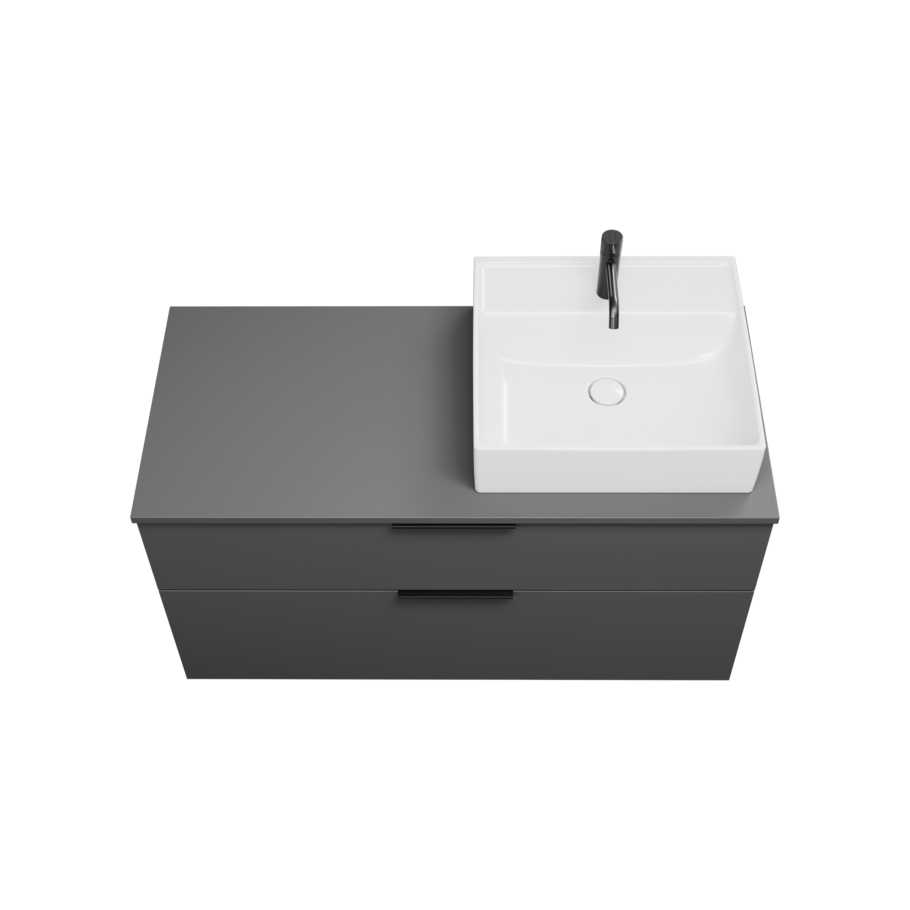 burgbad Eqio Konsolenplatte mit Unterschrank WXXI120 619x1206x550 Dunkelgrau Matt