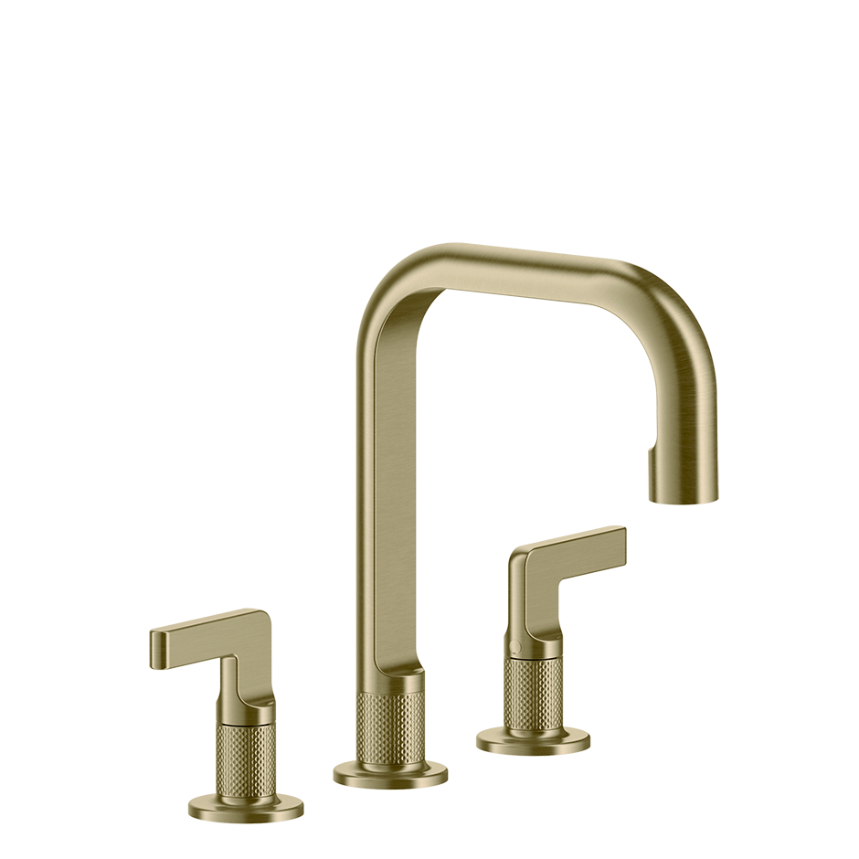 Gessi Inciso 3-Loch-Waschtischarmatur Ausladung 160mm, 139mm bis zum Auslauf