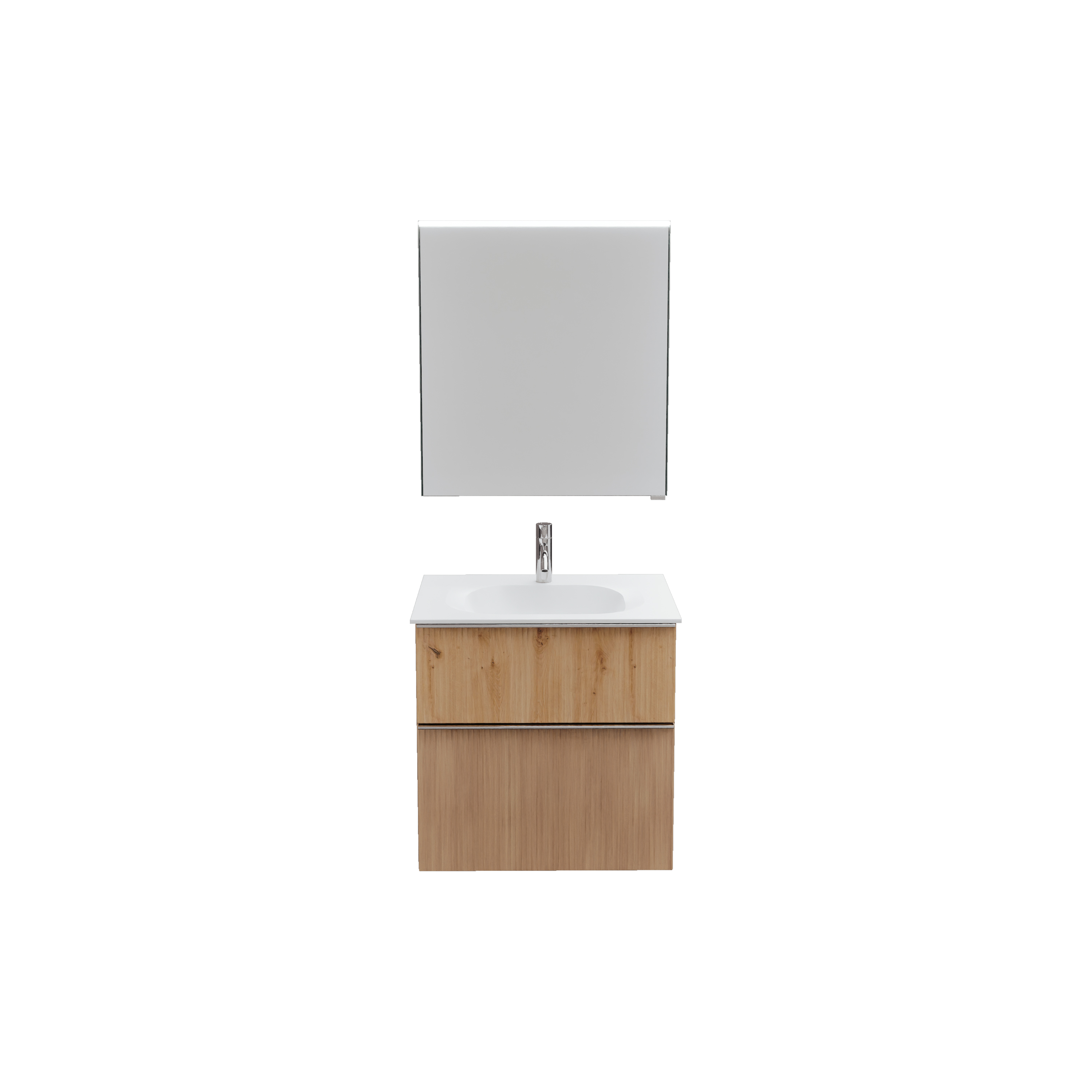 burgbad Fiumo 2.0 Badmöbel-Set 620mm Tectona Dekor Zimt, Griff Chrom G0146