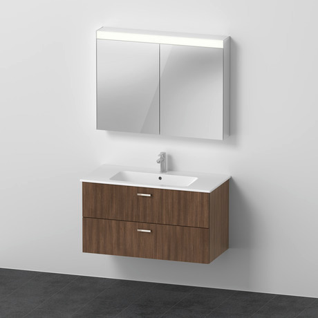 Duravit XBase Badmöbel-Set 1030mm Waschtischunterbau, Waschtisch, Spiegelschrank