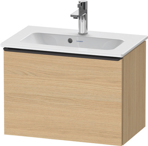 Duravit D-Neo Waschtischunterbau wandhängend mit Möbelgriff Diamantschwarz