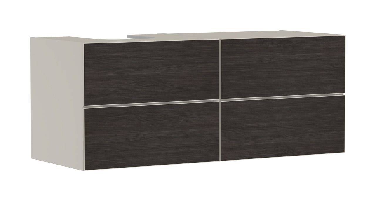 Hansgrohe Xevolos E Waschtischunterschrank 1370mm Korpus sandbeige matt, Front eiche Dunkel