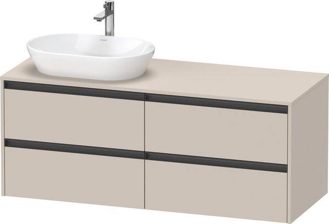 Ketho.2 Waschtischunterbau wandhängend 1400 x 550mm, Beckenausschnitt links