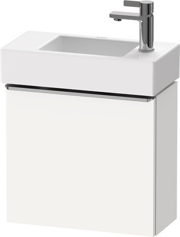 Duravit D-Neo Waschtischunterbau wandhängend mit Möbelgriff Edelstahl gebürstet