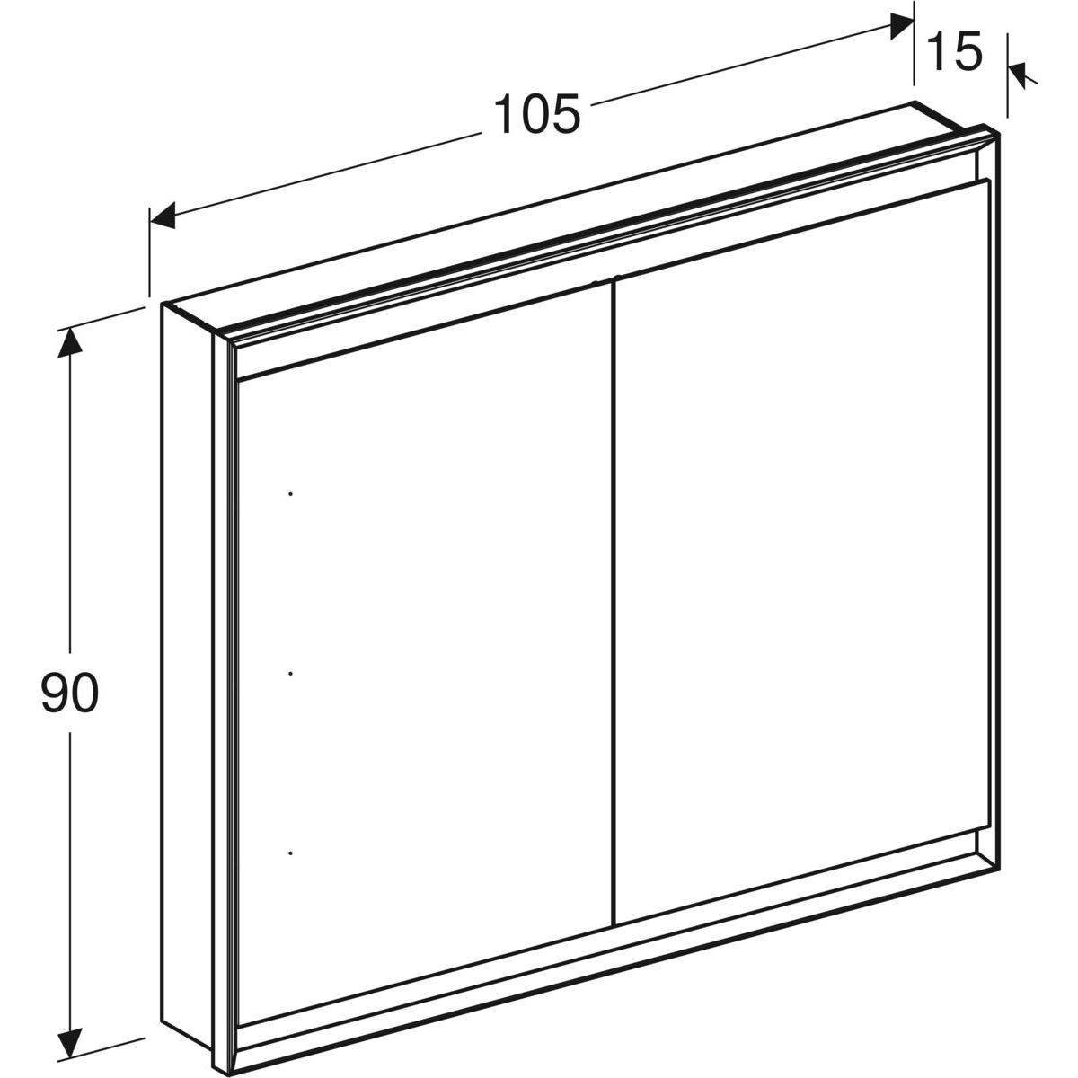 ONE Einbau-Spiegelschrank mit ComfortLight  105 x 90 x 15cm