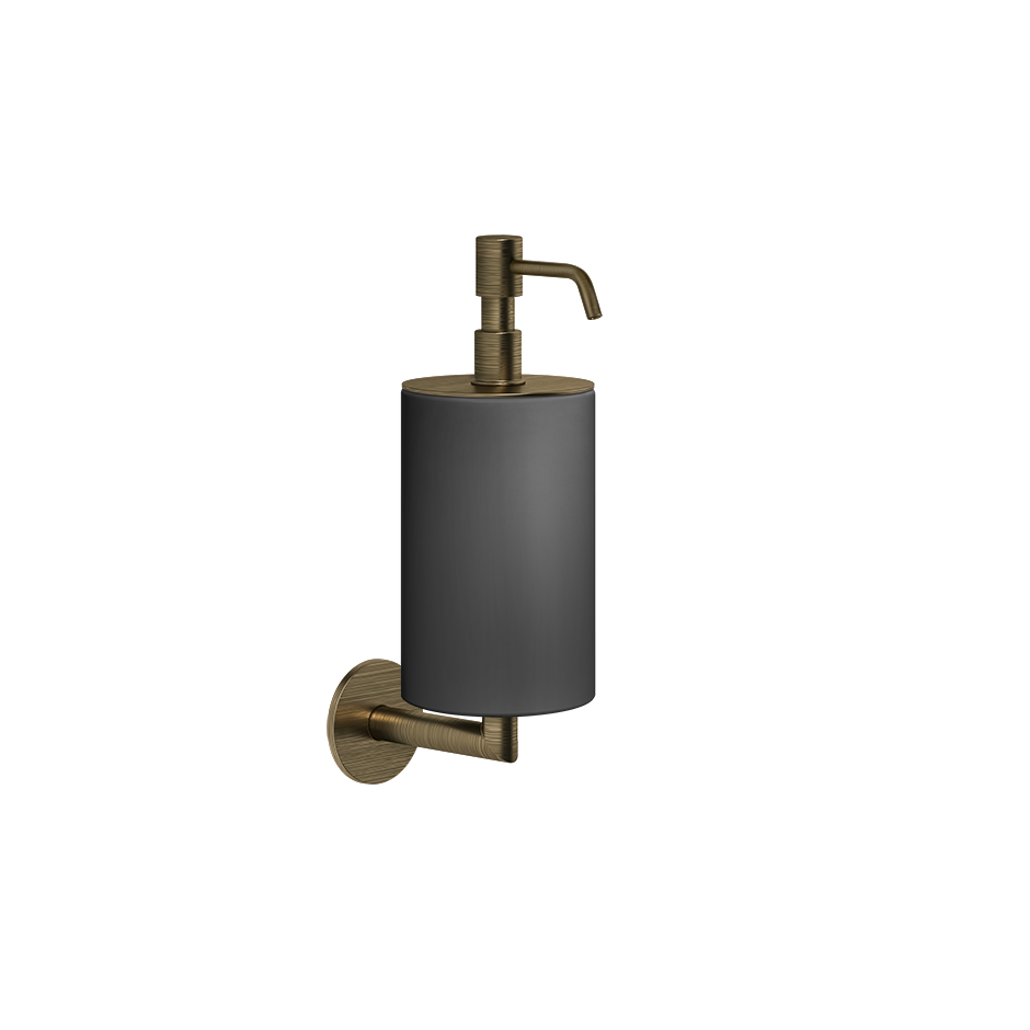Gessi TONDO Seifenspender mit Becher schwarz, Messing antik