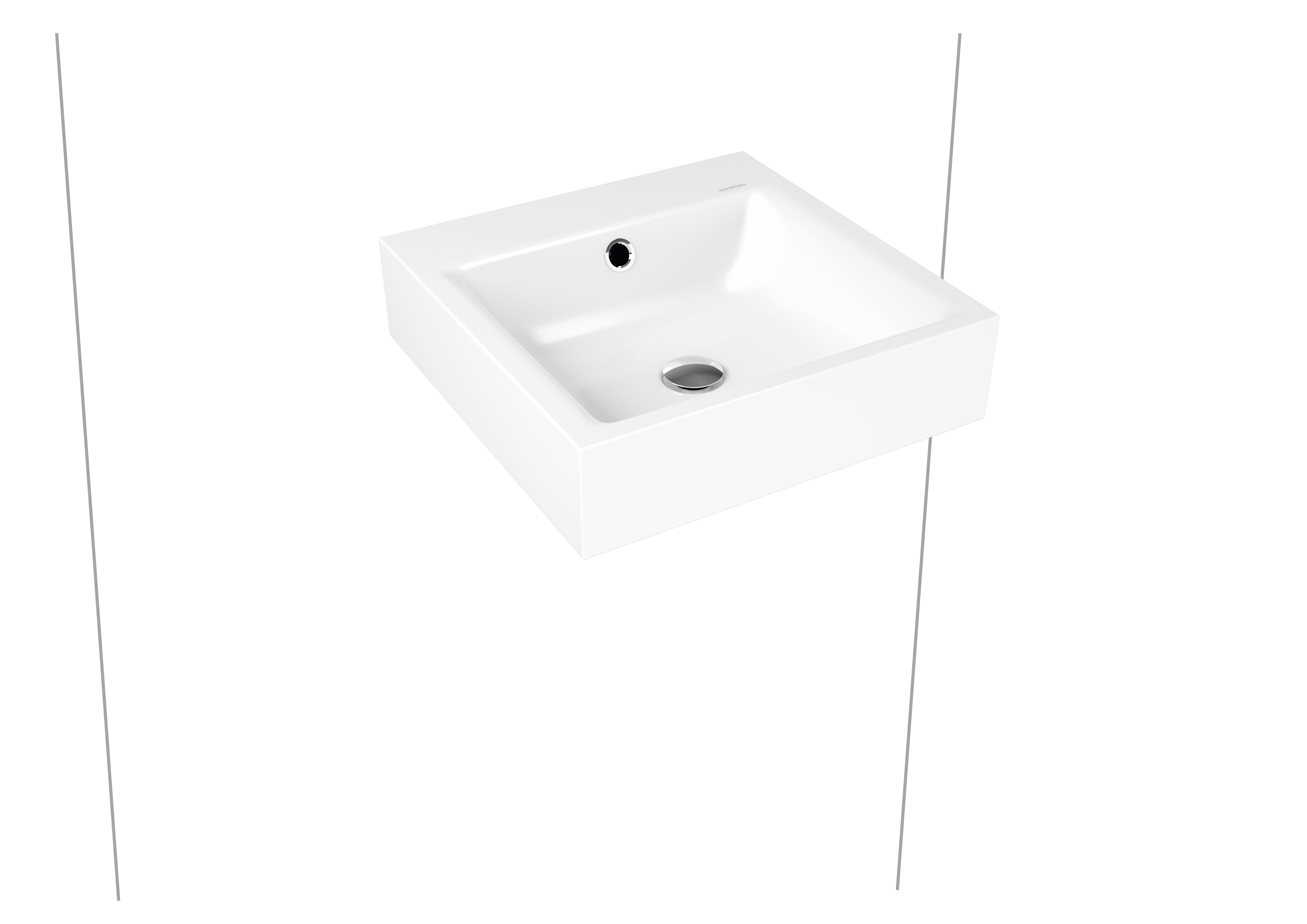 Kaldewei Puro Wand-Waschtisch 460 x 460 x 120mm, mit Hahnloch