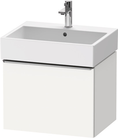 Duravit D-Neo Waschtischunterbau wandhängend mit Möbelgriff Edelstahl gebürstet
