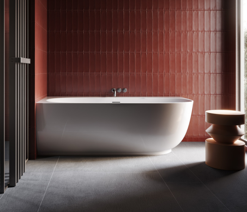 Pathos Corner right pre-wall bathtub