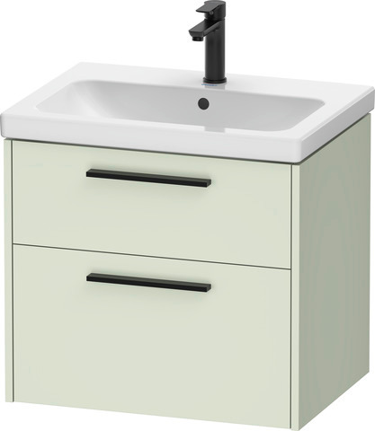 Duravit D-Code 2.0 Waschtischunterbau wandhängend, Griff diamant-schwarz, 634mm