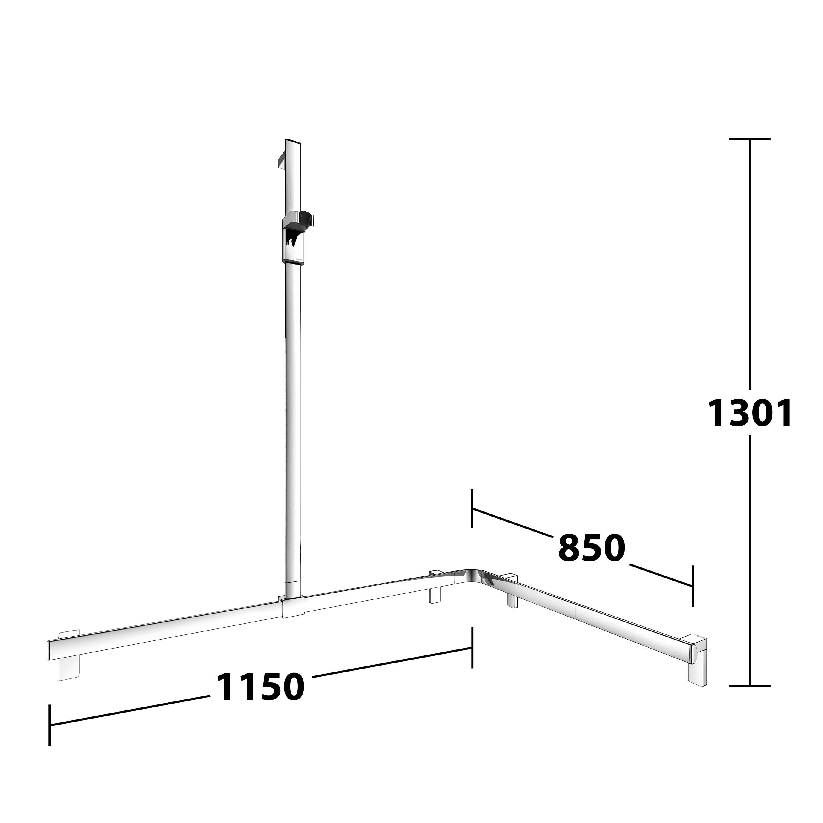AXESS Duschhandlauf mit Brausestange linke Ausführung 850/1150mm