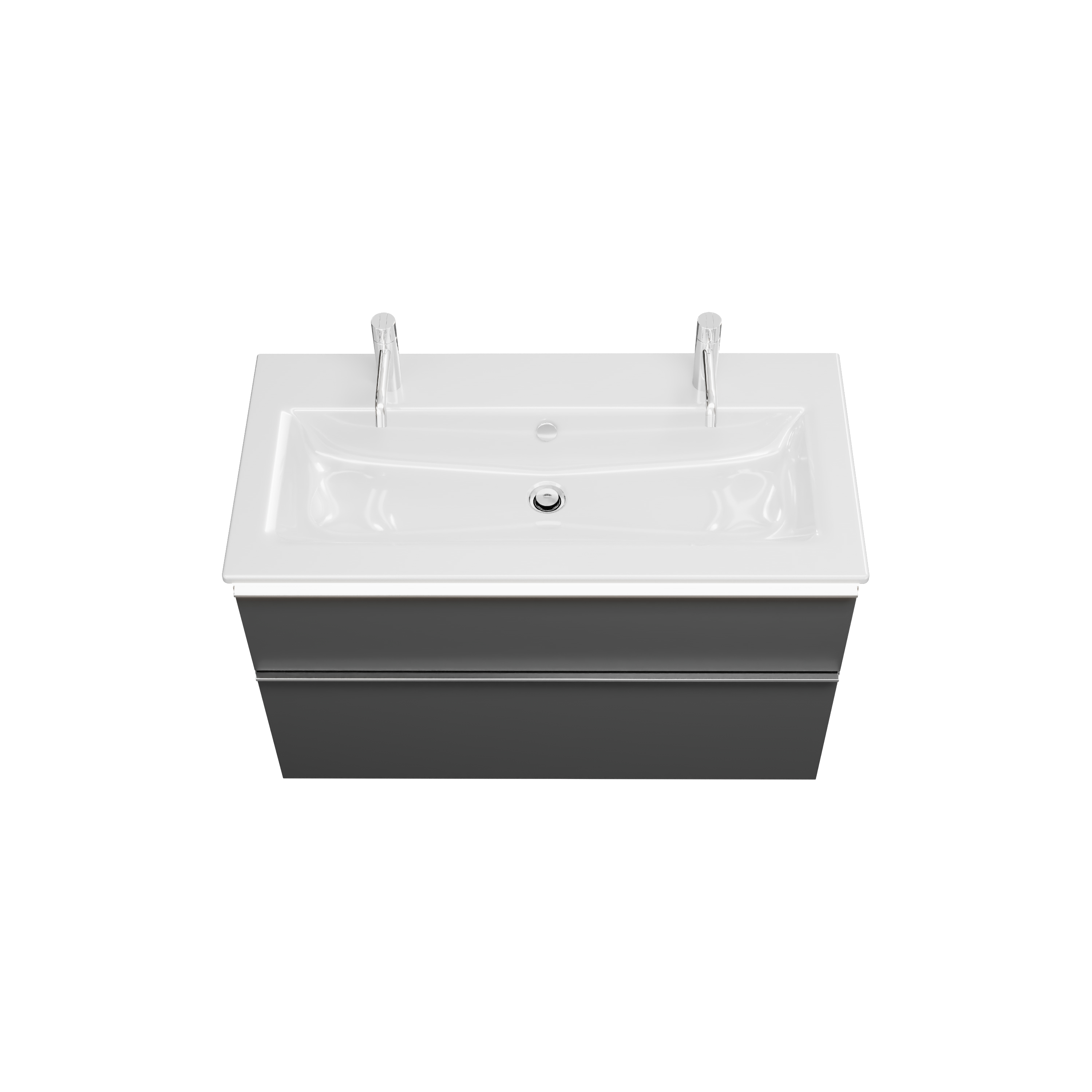 Eqio Slim bathroom furniture set SHBW102 Dark gray matt/alpine white