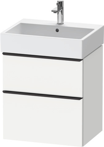 Duravit D-Neo Waschtischunterbau wandhängend mit Möbelgriff Diamantschwarz
