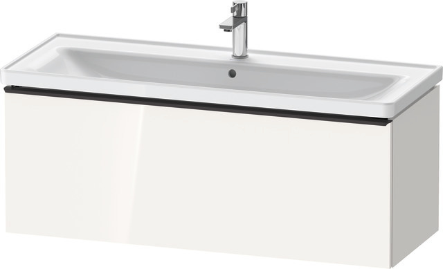 Duravit D-Neo Waschtischunterbau wandhängend mit Möbelgriff Diamantschwarz