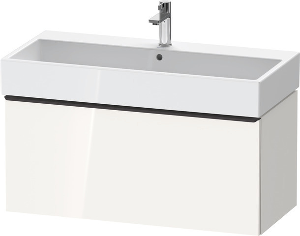 Duravit D-Neo Waschtischunterbau wandhängend mit Möbelgriff Diamantschwarz