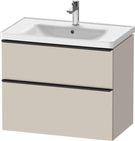 Duravit D-Neo Waschtischunterbau wandhängend mit Möbelgriff Diamantschwarz