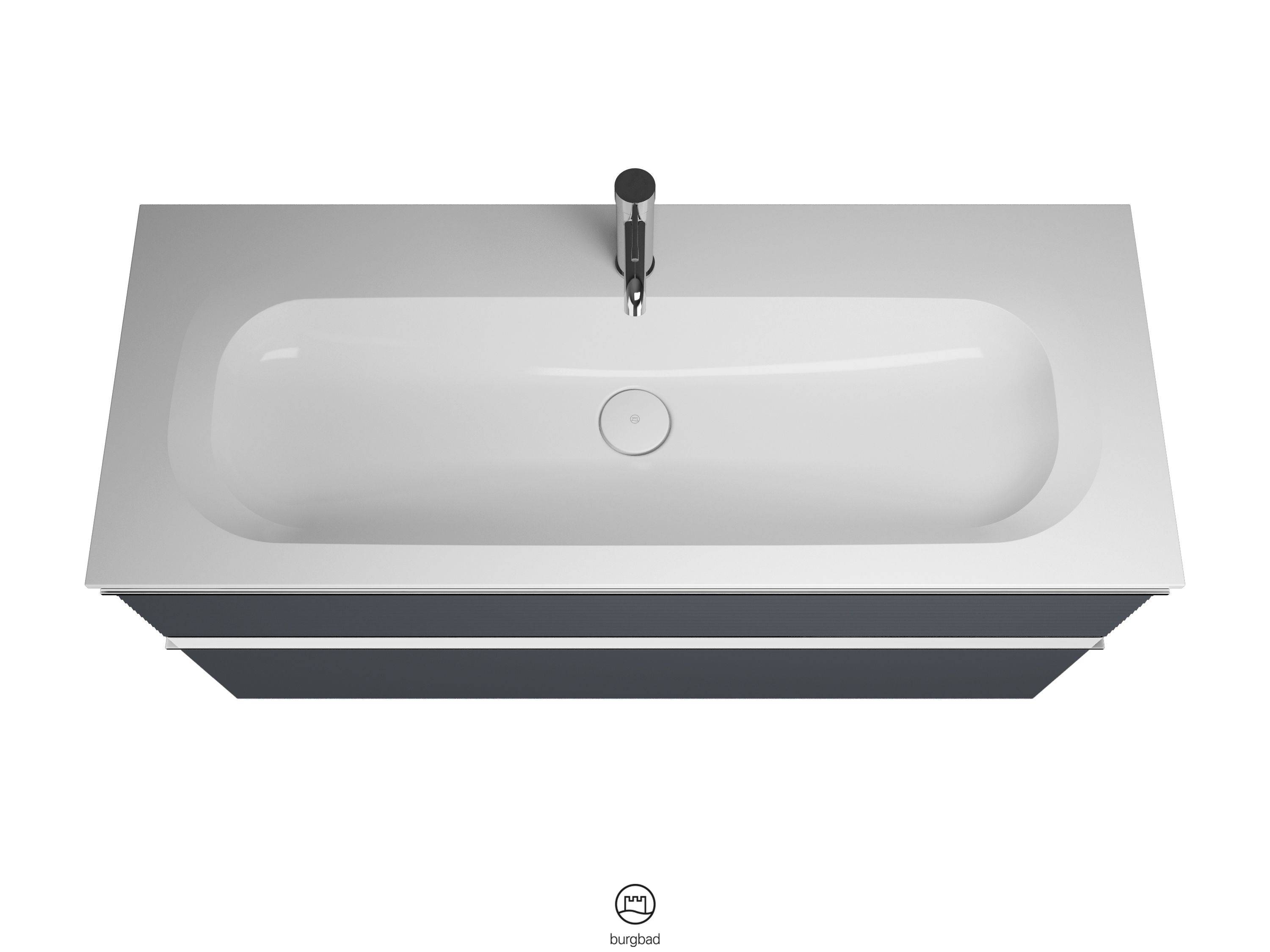 burgbad Fiumo Waschtisch mit Waschtischunterschrank SFXN122, Graphit Softmatt/Alpinweiss