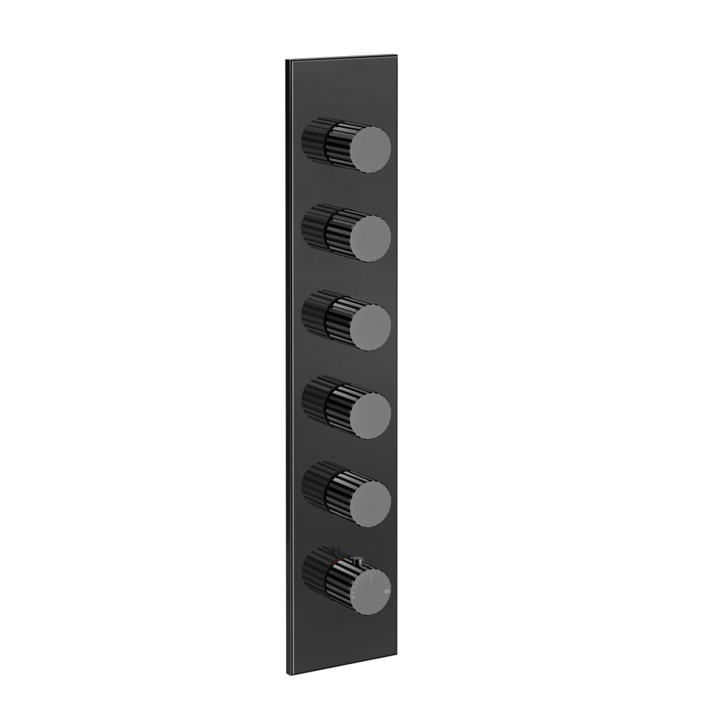Gessi Incastri Unterputz-Thermostat, 5 Ventile, Metall schwarz PVD