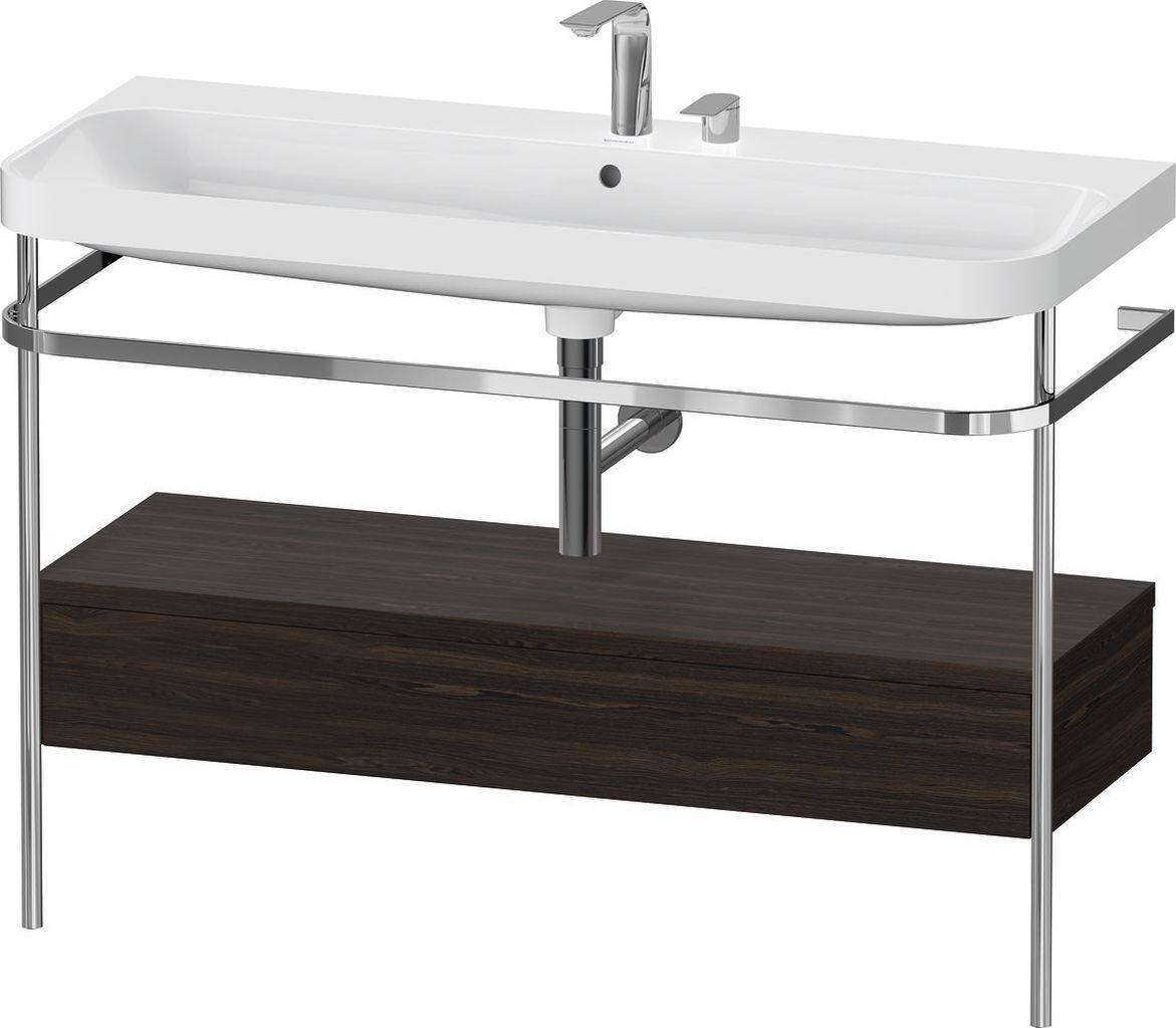 Happy D.2 Plus Möbelwaschtisch c-shaped mit Metallkonsole, bodenstehend, 1175 x 490mm