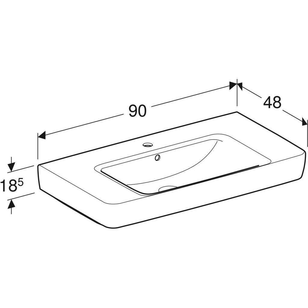 Renova Plan Aufsatz-Waschtisch mit Ablage 90cm