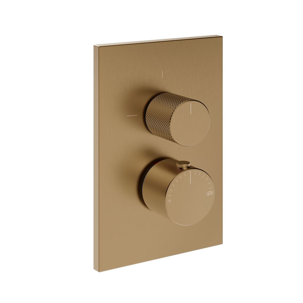 Gessi Inverso Diamanto Brause-Thermostat Deep bronze gebürstet PVD