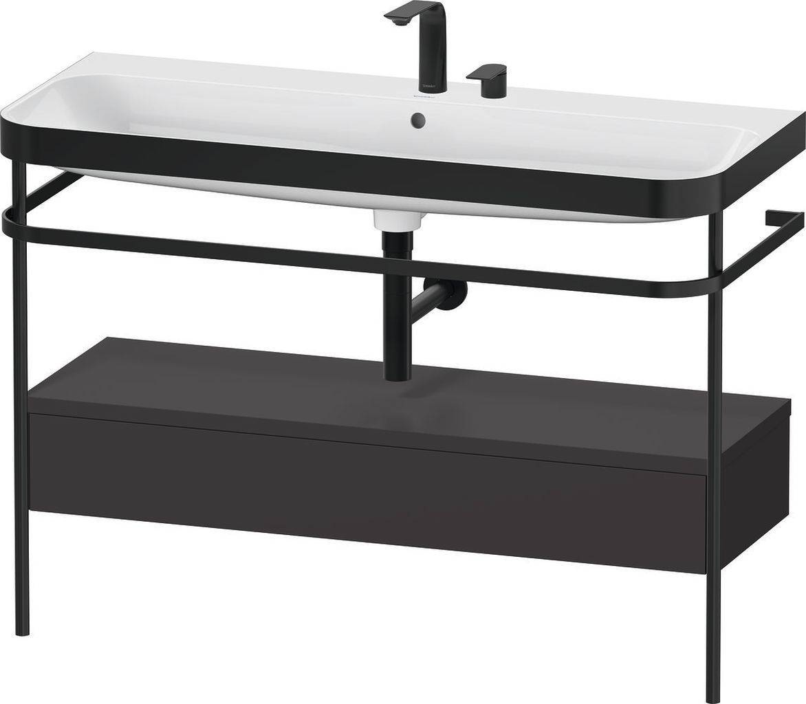 Duravit Happy D.2 Plus Möbelwaschtisch c-bonded mit Metallkonsole, bodenstehend, 1175 x 490mm