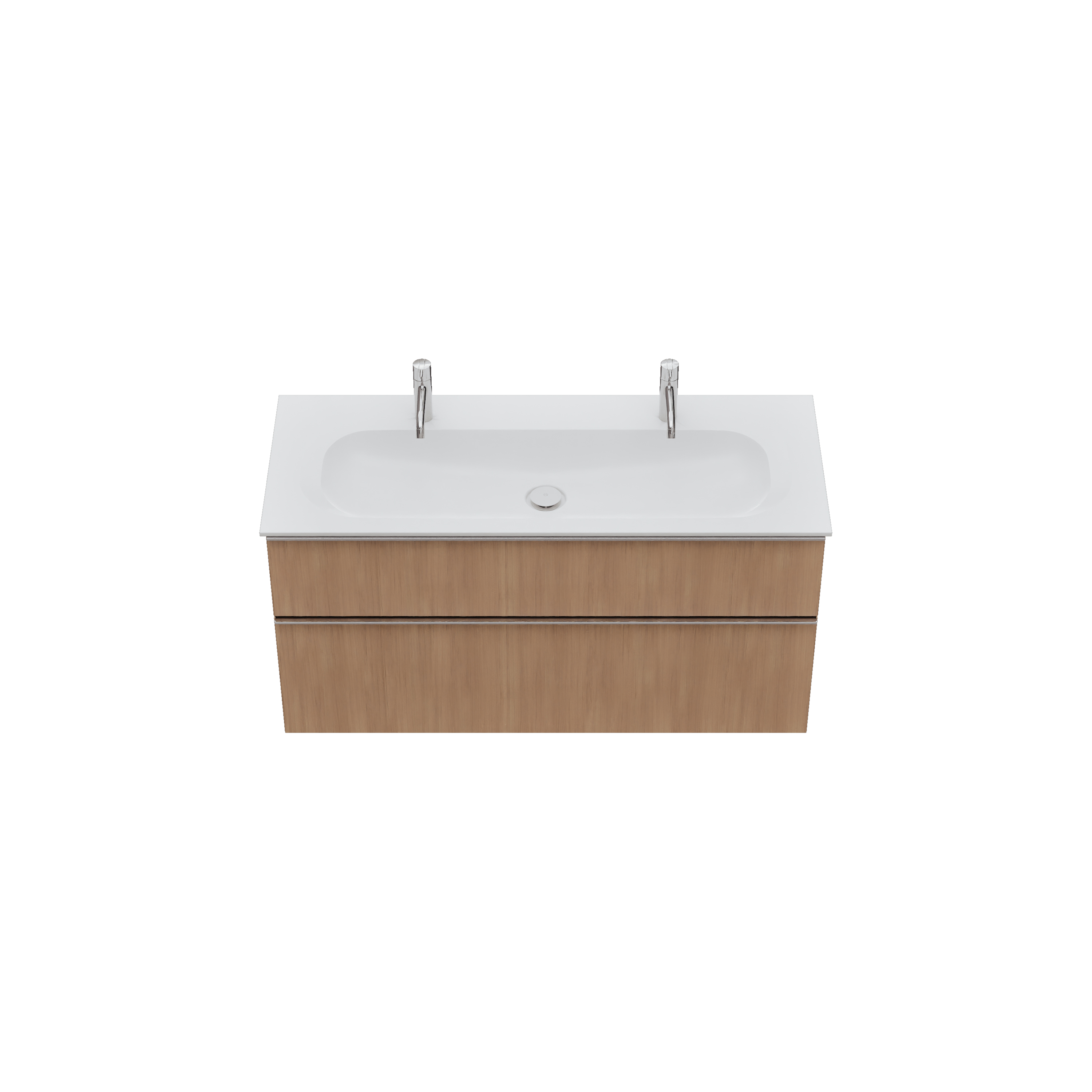 burgbad Fiumo 2.0 Badmöbel-Set 1220mm Tectona Dekor Zimt, Griff Chrom G0146