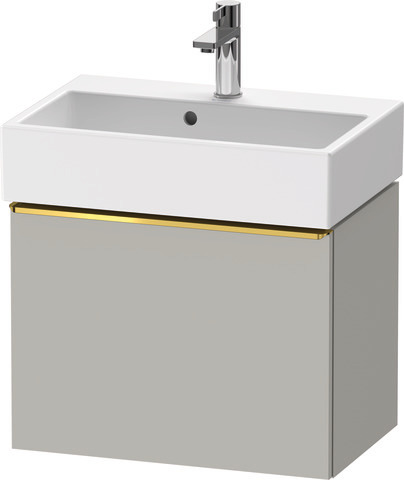 Duravit D-Neo Waschtischunterbau wandhängend mit Möbelgriff Gold poliert