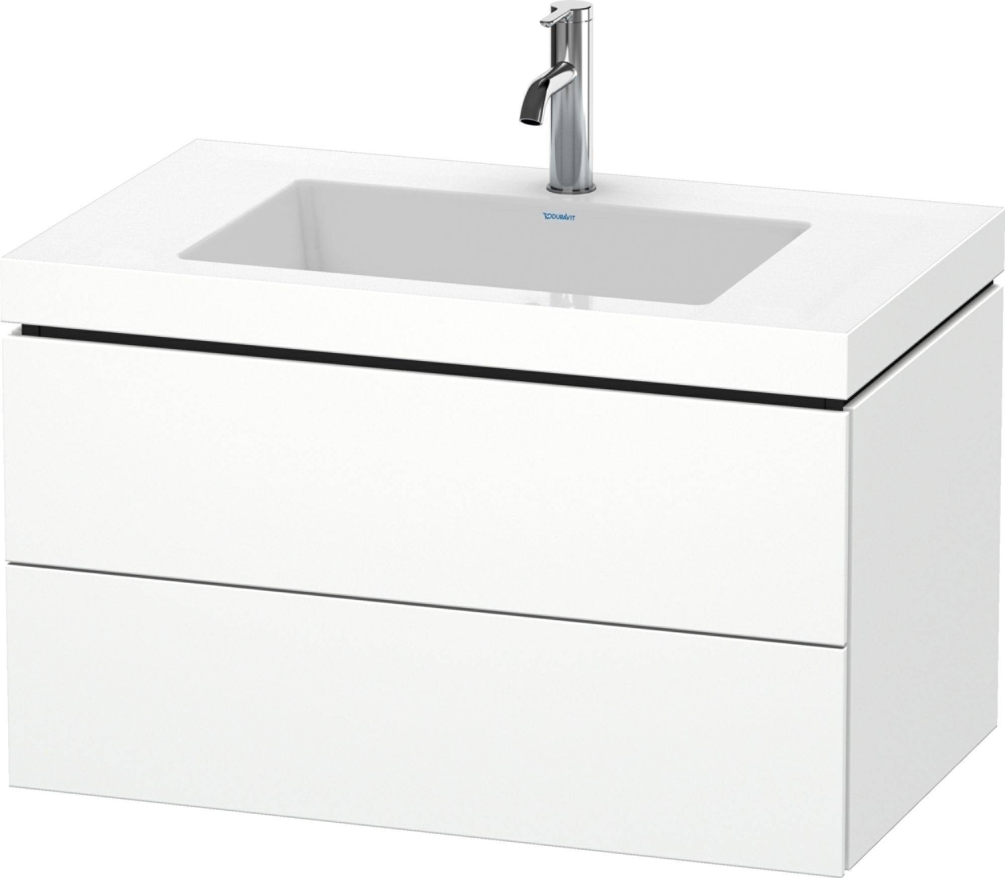 Duravit L-Cube Möbelwaschtisch c-bonded mit Unterbau wandhängend, LC6927N, 800 x 480mm, 2 Schubkästen