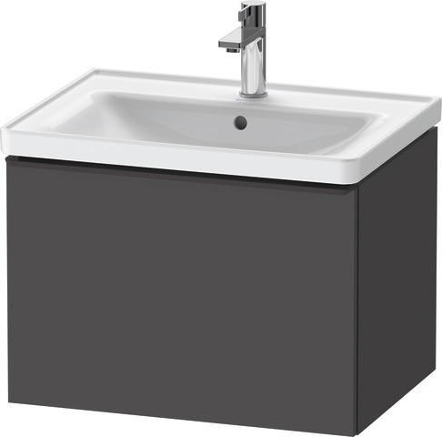 Duravit D-Neo Waschtischunterbau wandhängend mit Möbelgriff Diamantschwarz