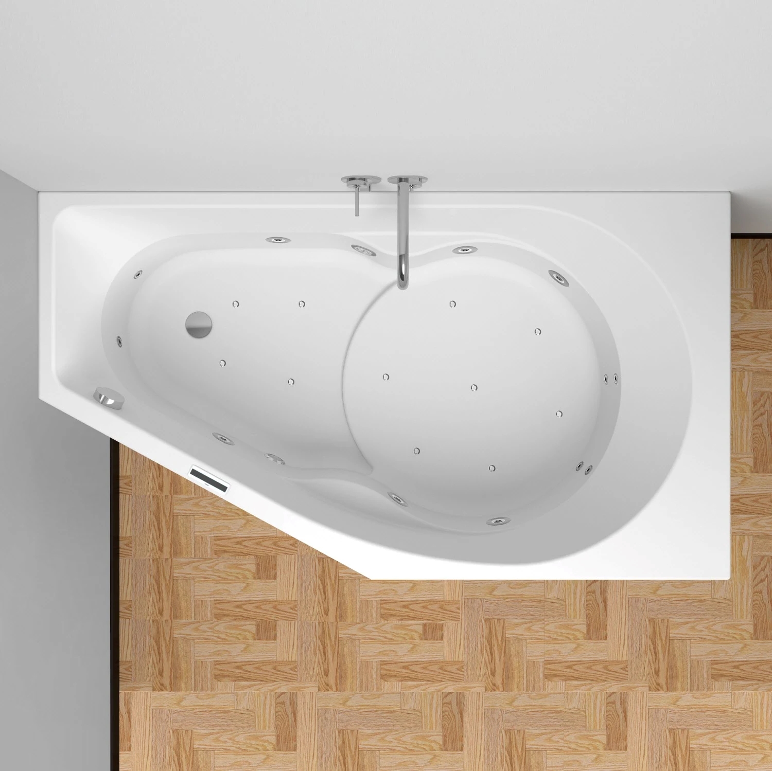 Yukon Easypool 3.1 Whirlwanne, Ausführung links, 160 x 90cm, Touchbedienung