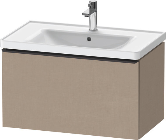 Duravit D-Neo Waschtischunterbau wandhängend mit Möbelgriff Diamantschwarz