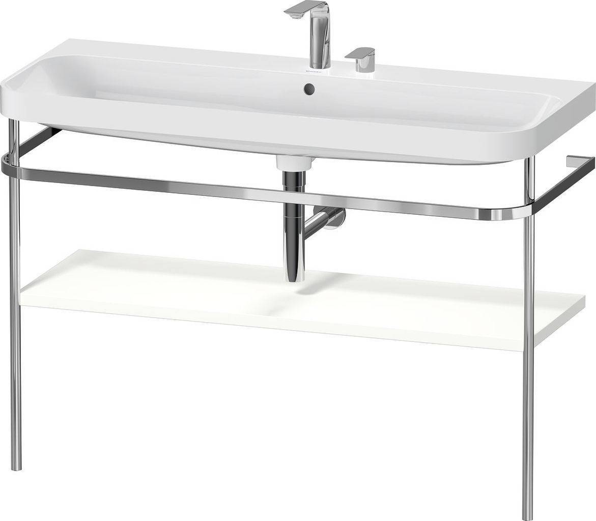 Duravit Happy D.2 Plus Möbelwaschtisch c-shaped mit Metallkonsole, bodenstehend, 1175 x 490mm
