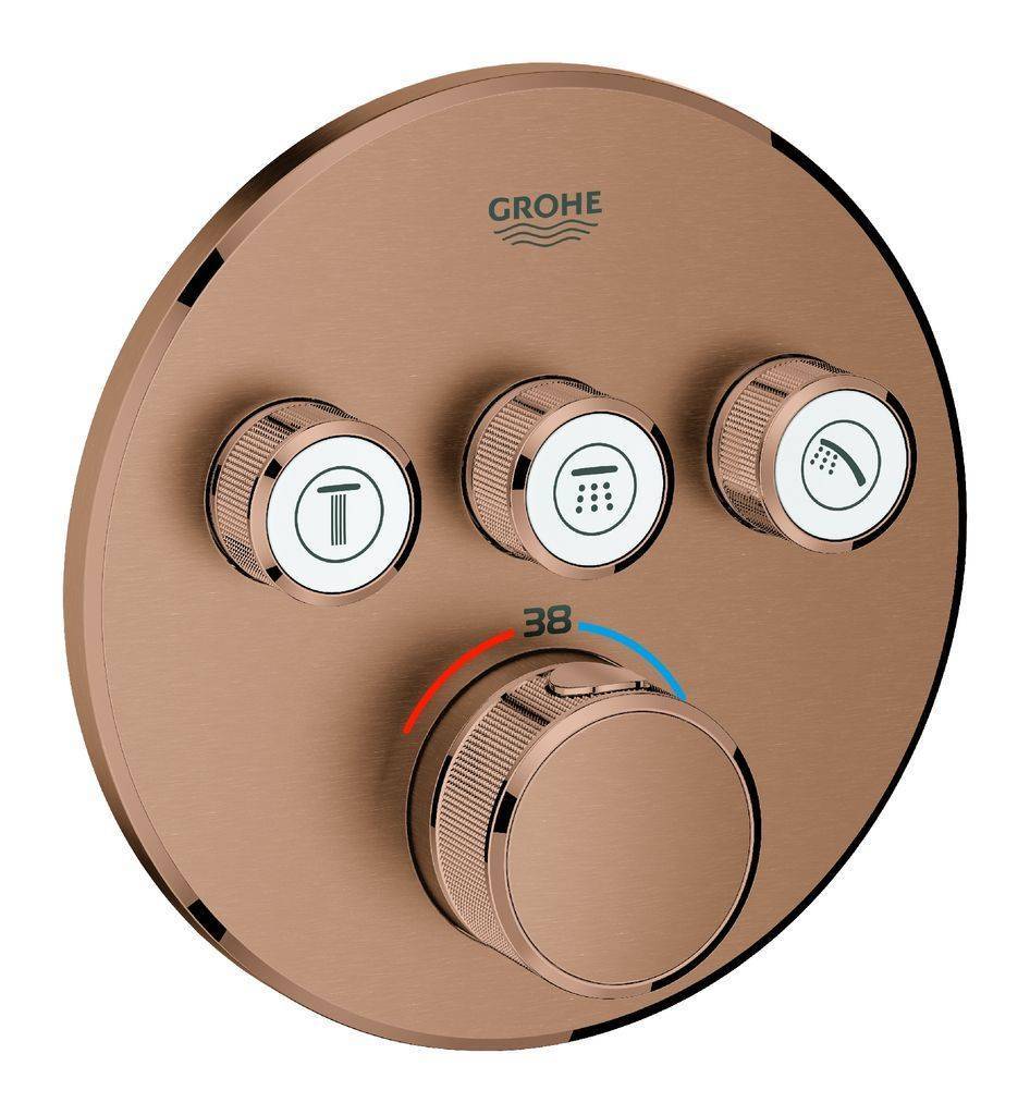 GROHE Grohtherm SmartControl Thermostat mit 3 Absperrventilen, rund