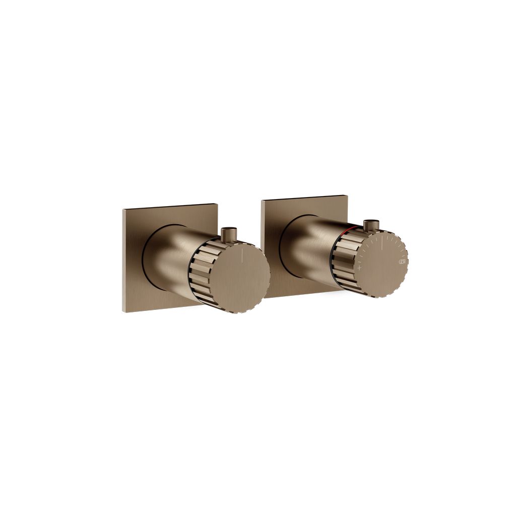 Gessi Incastri Unterputz-Thermostat, 3-Wege, Coffee bronze gebürstet PVD