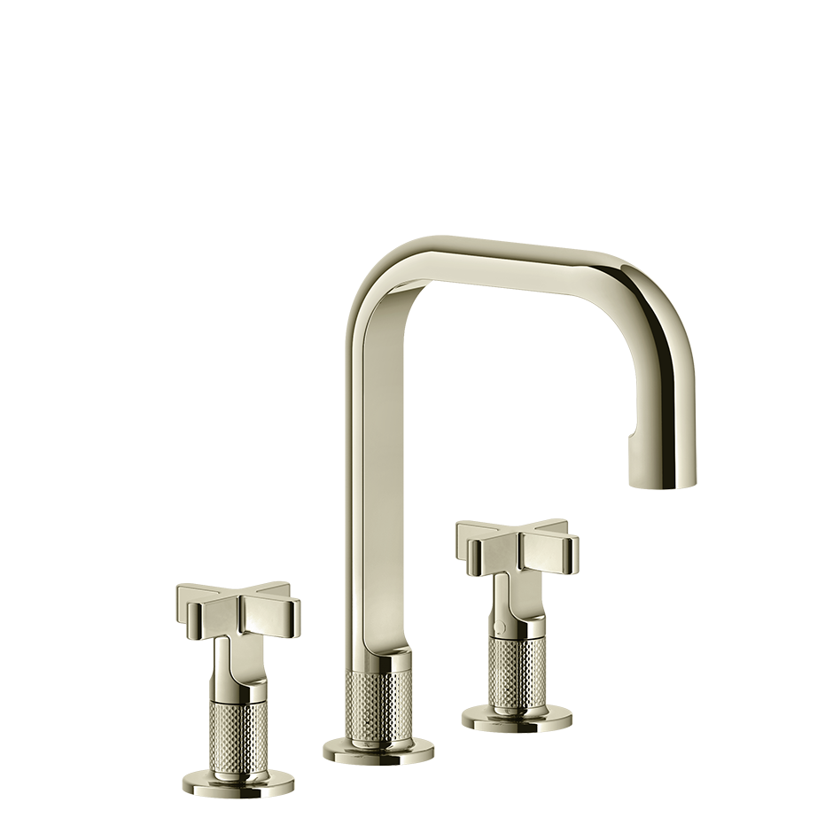 Gessi Inciso+ 3-Loch-Waschtischarmatur Ausladung 160mm, 139mm bis zum Auslauf