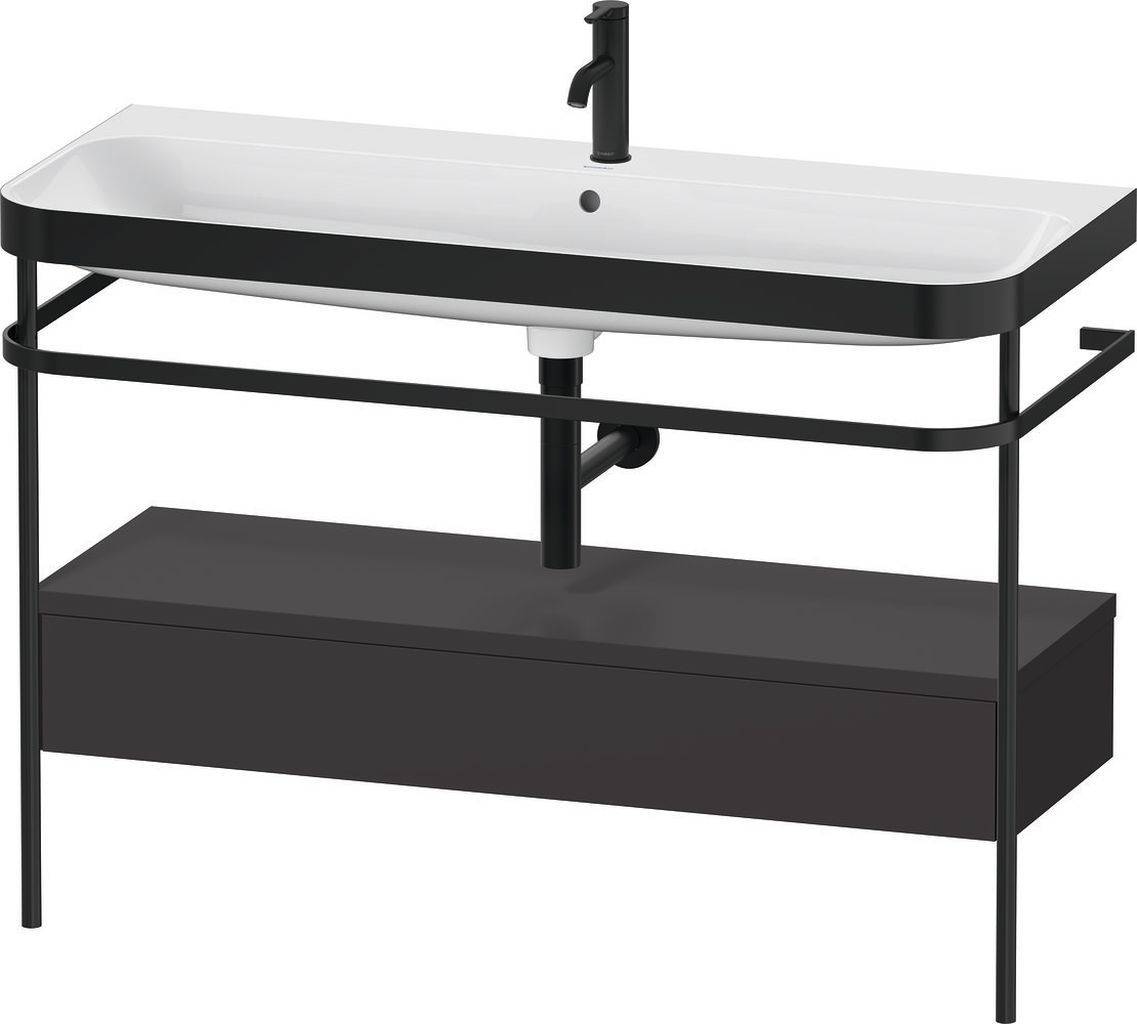 Duravit Happy D.2 Plus Möbelwaschtisch c-bonded mit Metallkonsole, bodenstehend, 1175 x 490mm