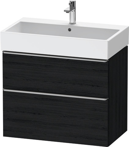 Duravit D-Neo Waschtischunterbau wandhängend mit Möbelgriff Edelstahl gebürstet