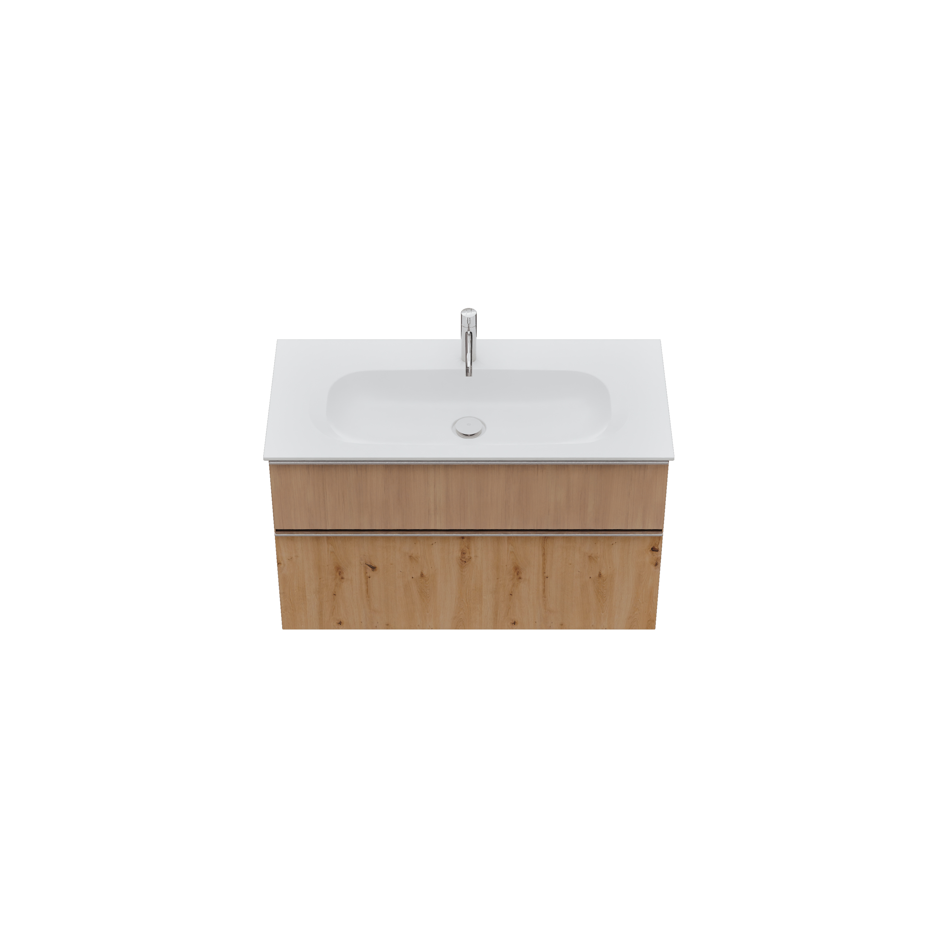 burgbad Fiumo 2.0 Badmöbel-Set 1020mm Eiche Dekor Urban, Griff Chrom G0146