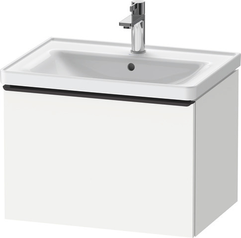 Duravit D-Neo Waschtischunterbau wandhängend mit Möbelgriff Diamantschwarz
