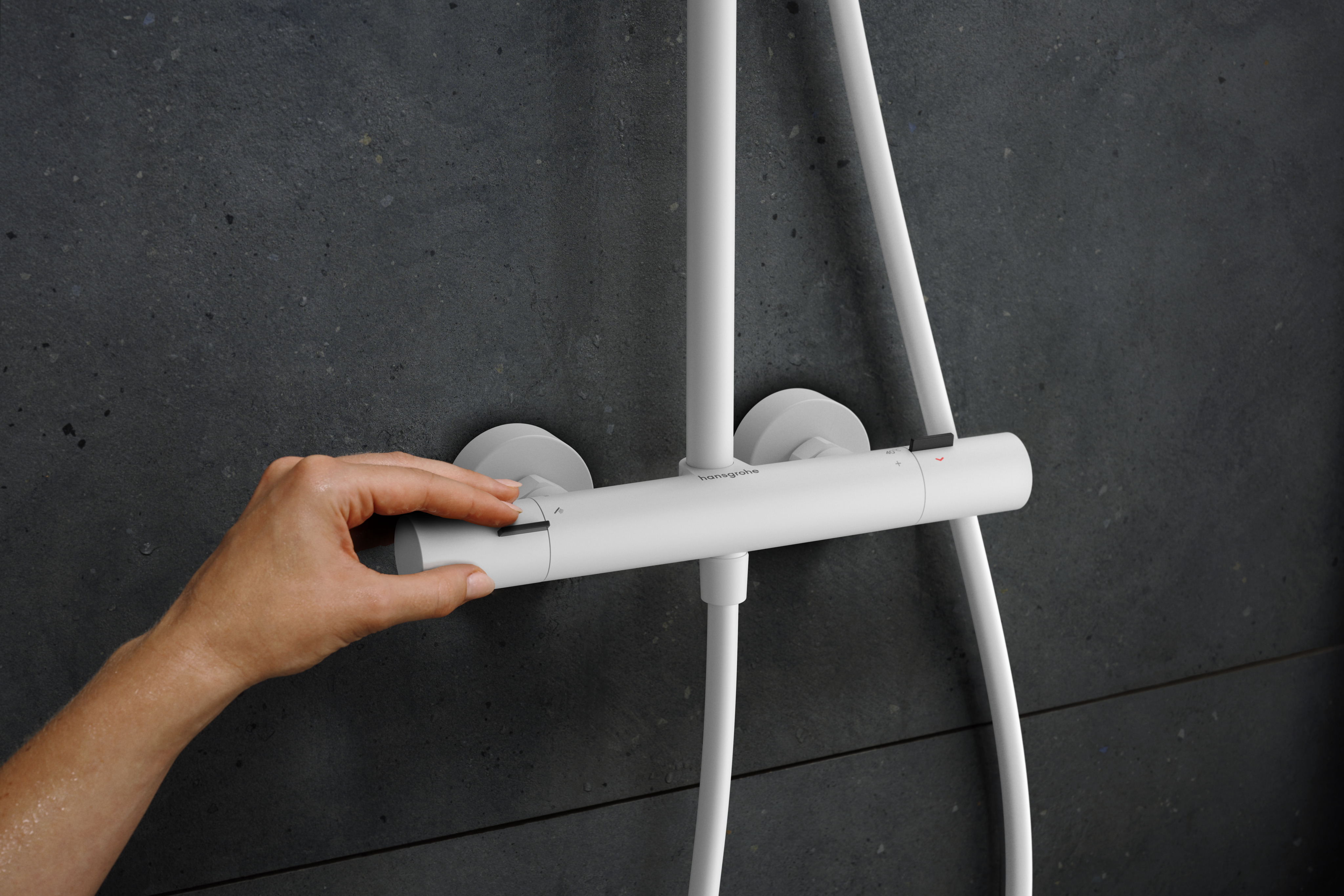 Pulsify S Puro Showerpipe 260 1jet EcoSmart with Ecostat Fine and hand shower 3jet chrome