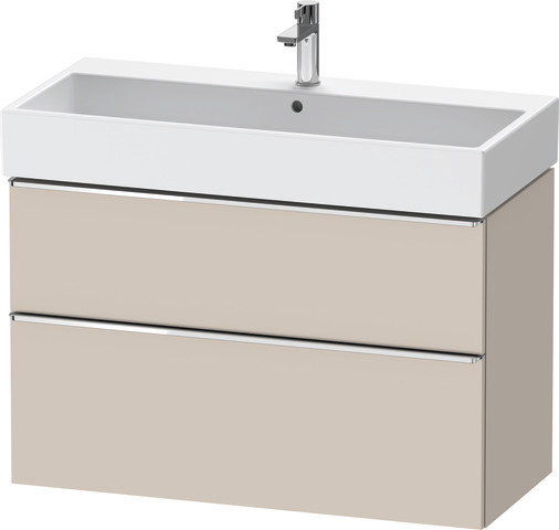 Duravit D-Neo Waschtischunterbau wandhängend mit Möbelgriff chrom