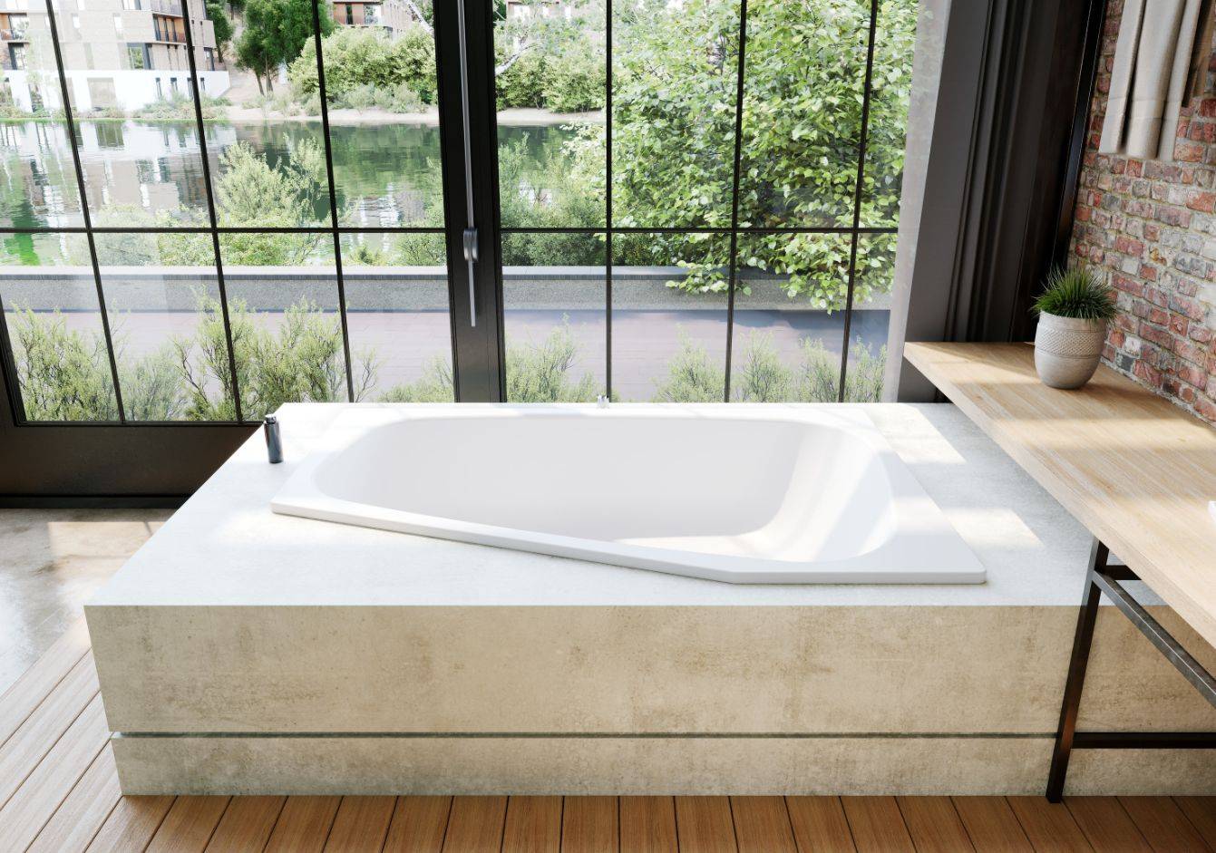 Plaza Duo Raumspar-Badewanne links; Modell 192; 1800 x 1200 x 420mm, mit einseitigen Grifflöchern